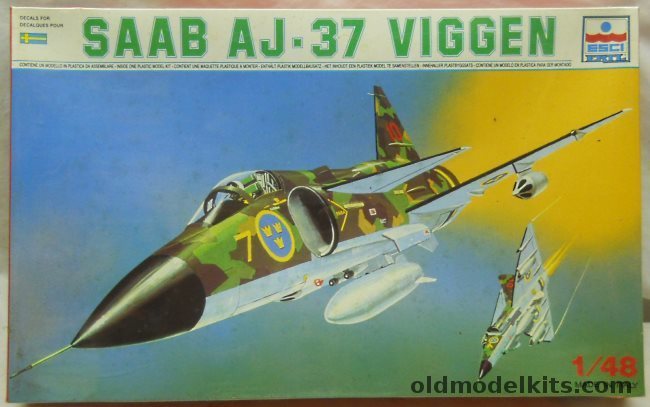 ESCI 1/48 Saab AJ-37 Viggen (Jaktviggen), 4018 plastic model kit
